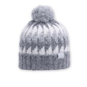 Pistil Nikita Cozy Gray and White Pom-Pom Beanie